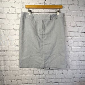 Talbots Classic Seersucker Stripe Skirt  Size 12 Blue Cotton C